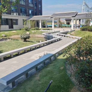 河源 芝麻灰小区坐凳&栏杆安装效果