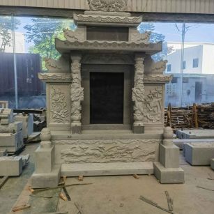 河源 芝麻灰高档墓碑、土墓，一套也支持定做
