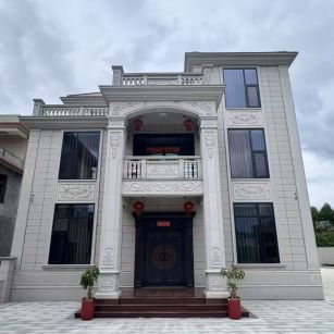 河源 芝麻白石材别墅干挂案例展示