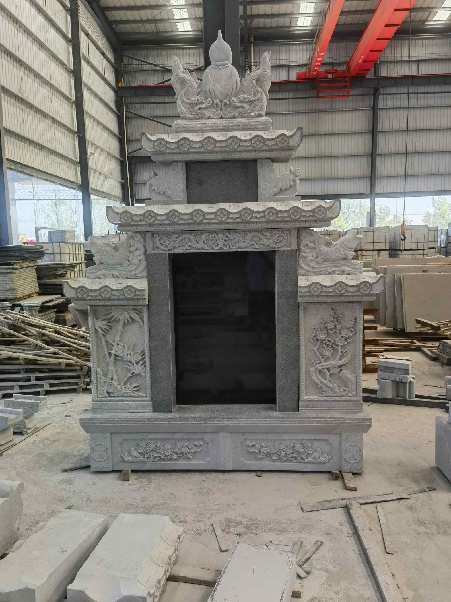 河源 芝麻灰高档墓碑、土墓，一套也支持定做