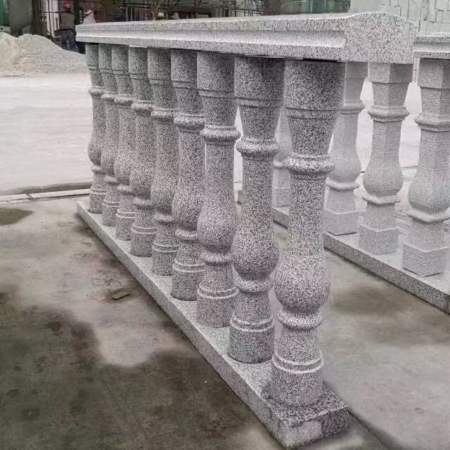 河源 芝麻白圆形光面花瓶柱，栏杆