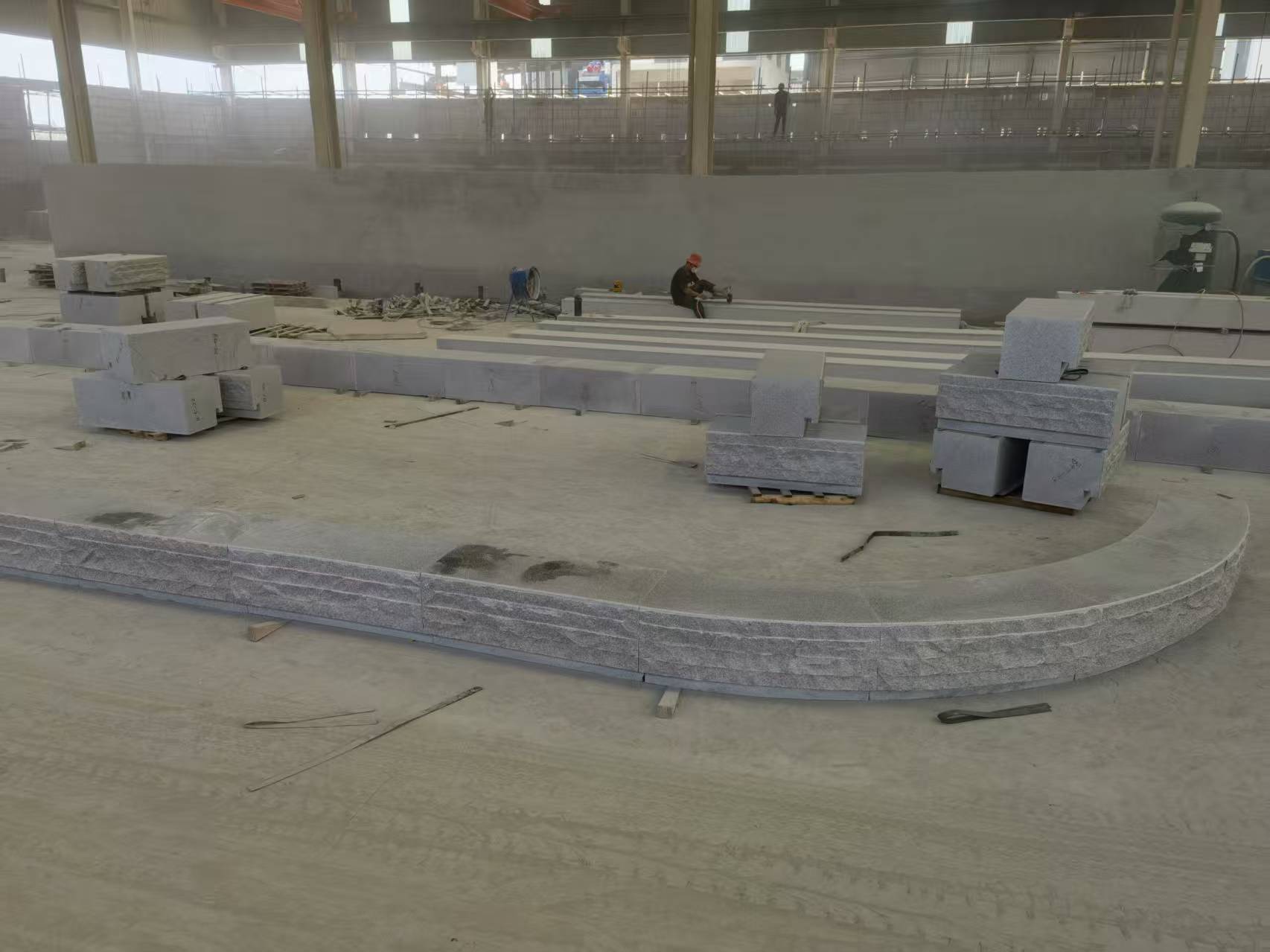 河源 芝麻白整石坐凳（光面+自然面）