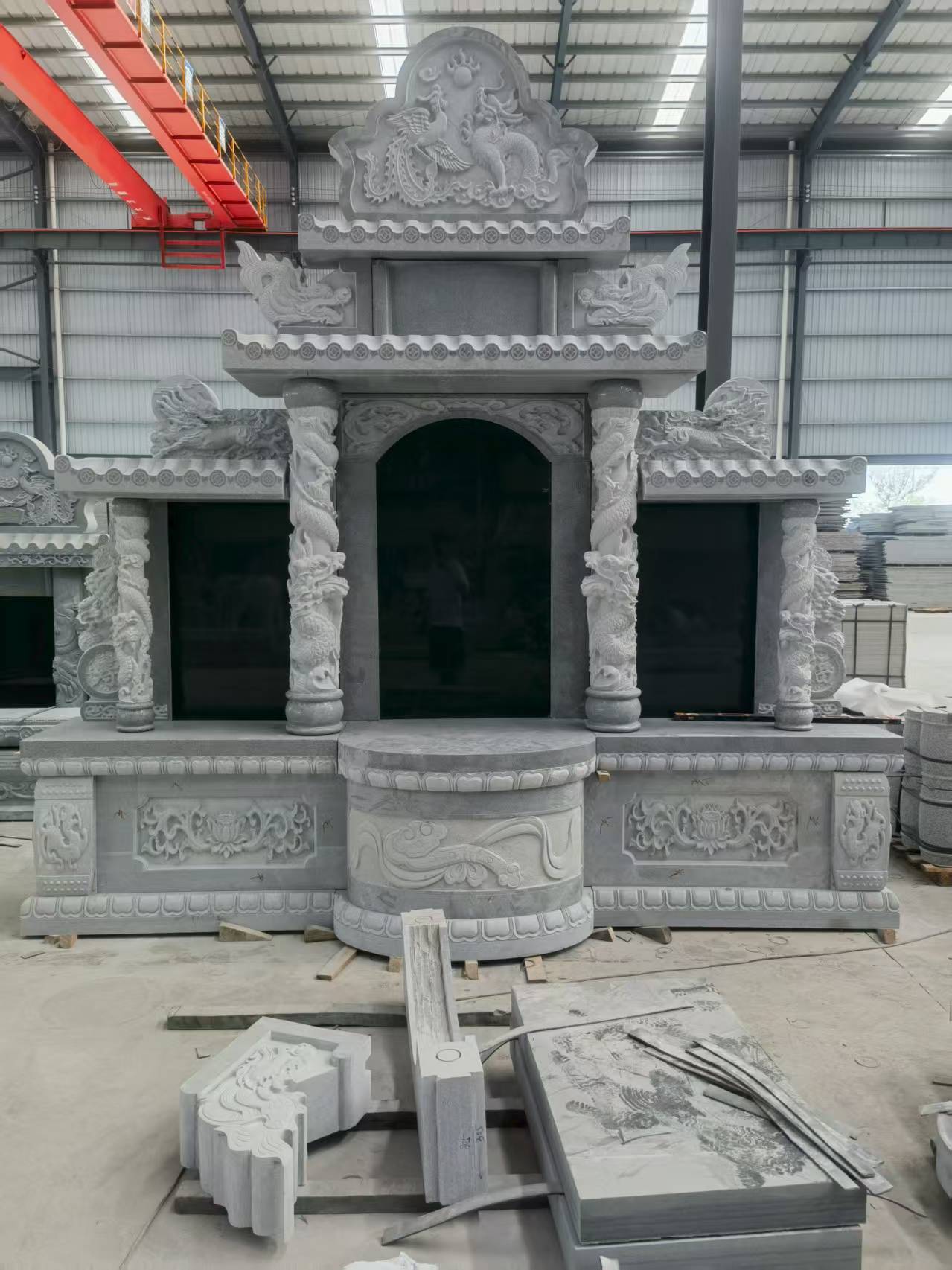 河源 芝麻灰高档墓碑，土墓，可定制